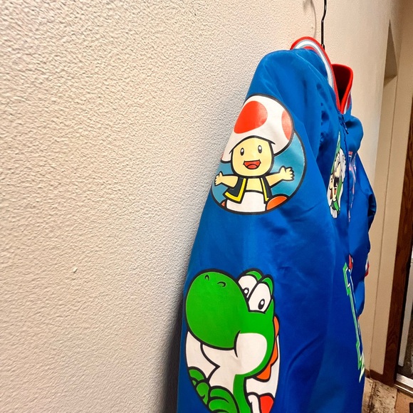 Super Mario Brand Mario Bros Children’s Bomber Style Jacket, Size 5-6, Blue - Picture 7 of 7